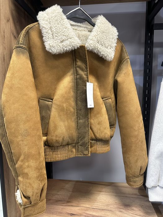 MANGO зимно късо  яке цвят горчица