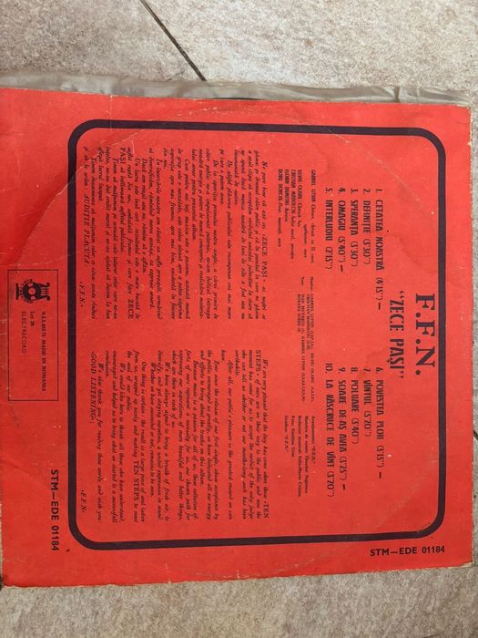 Disc vinil FFN zece pași 1976