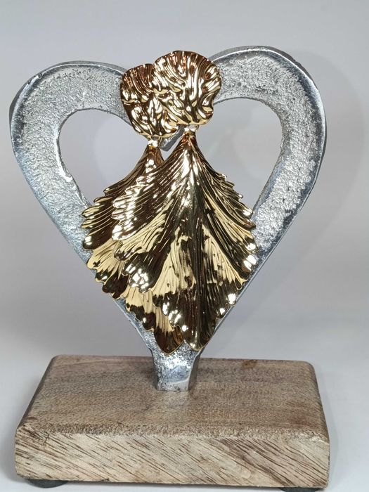 Cercei eleganti de ocazie, inox placat auriu, 7.5 cm, forma de frunza