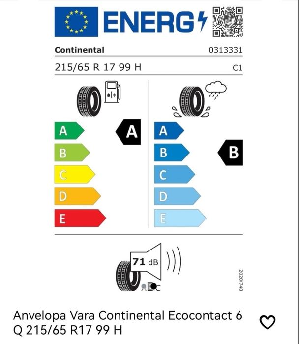 Anvelope vara Continental EcoContact 6Q