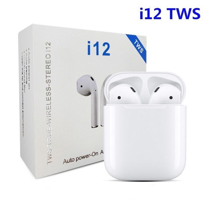 Безжични слушалки съвместими с функция за контрол с докосване i12 TWS