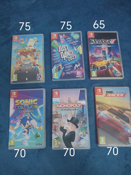 Sonic colours ,monopoly , moving out nintendo Switch