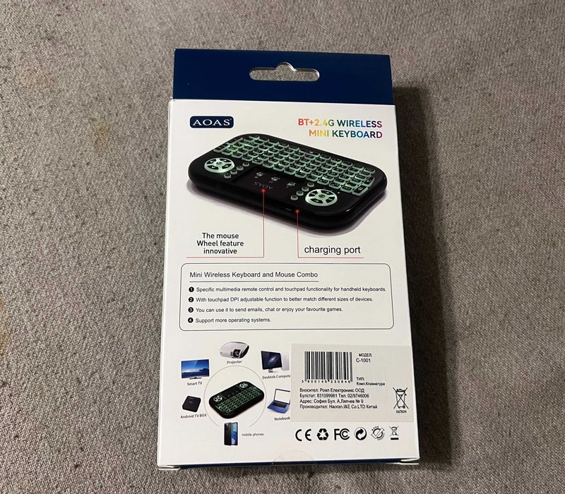 Mini tastatura wireless AOAS C-1001 Bluetooth si USB noua