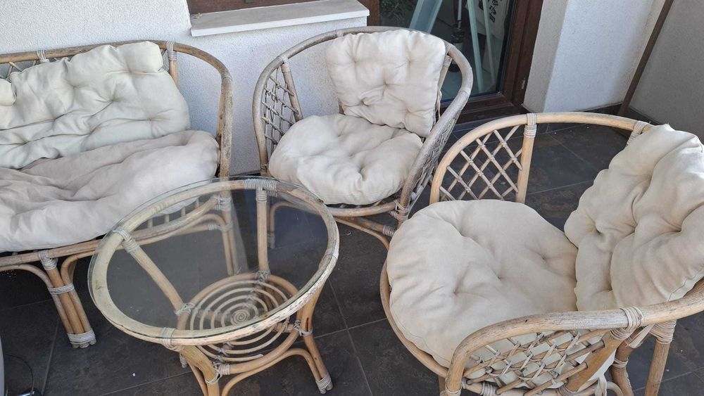 Mobilier terasa ratan natural