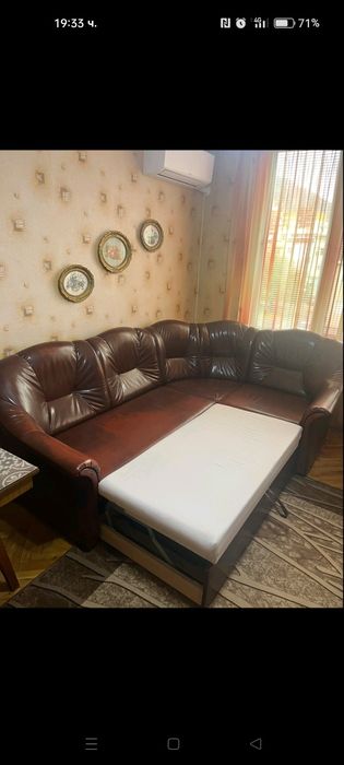 Ъглов диван с два фотьойла  и табуретка