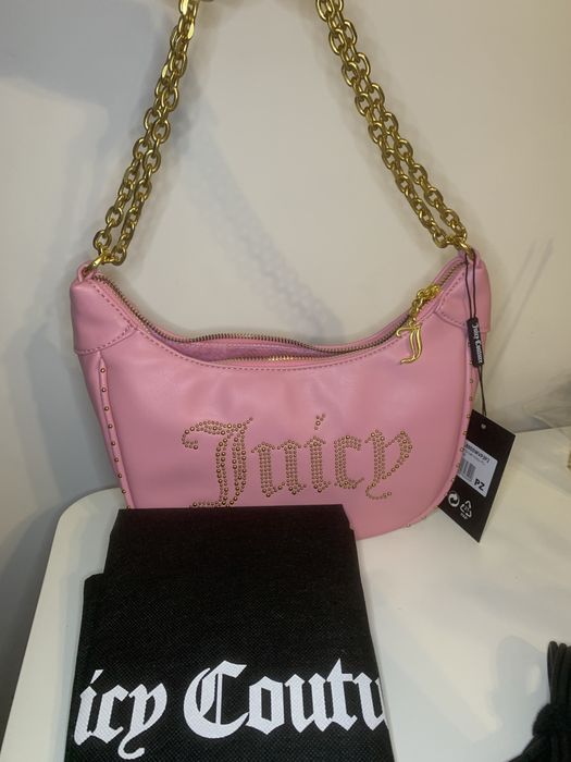 Juicy Couture Чисто Нова Дамска Чанта Розова със Златна Дръжка Верига