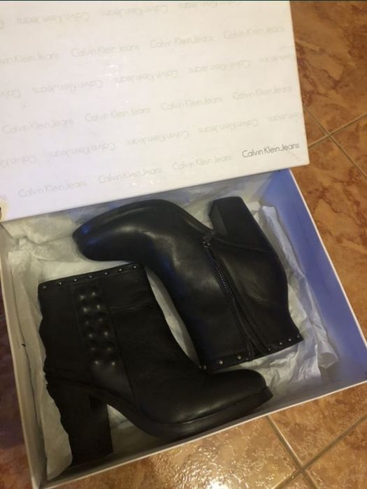 Дамски боти Calvin Klein Jeans естествена кожа 39н