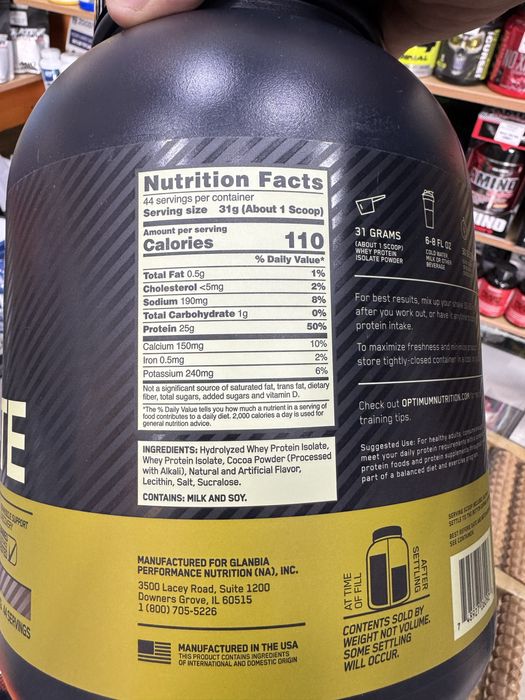 Gold standard 100 isolate optimum nutrition