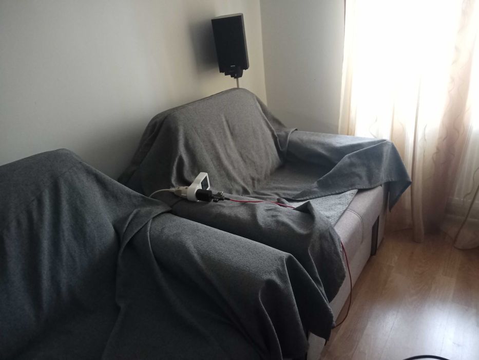 Canapea dual extensibila + fotolii cu sertar, panza, optional huse