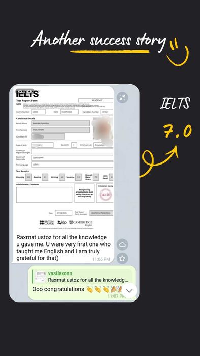 Ingliz tili oʻqituvchi, online | IELTS | CEFR | Speaking