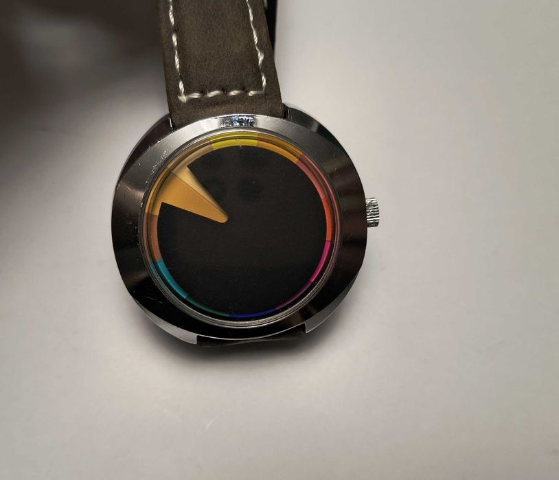 Ceas vechi mecanic de mana cult hipster, anii ’70, Chromachron“ Colour Time”