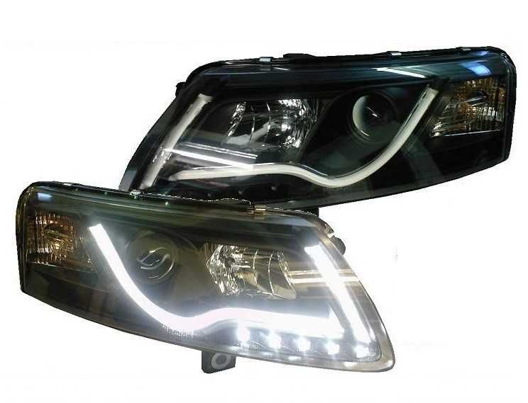 фарове АУДИ А6 Ц6 ЛЕД Нови Тунинг LIGHTBAR Audi A6 C6 LED Тъмни