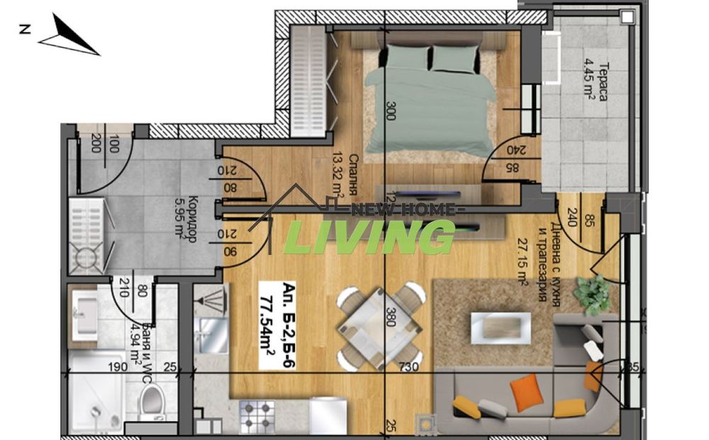 Продава се Двустаен апартамент в Пловдив, Христо Смирненски - 78 кв.м за 1243 €/кв.м - Снимка #1