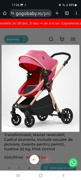 Vând cărut 2in1 în stare bună