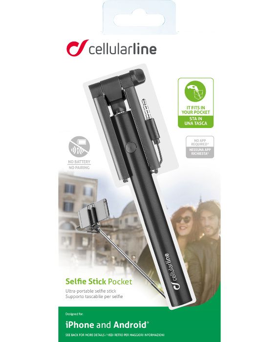 Чисто нови мини селфи стикове Cellular Line с жак 3,5мм черен