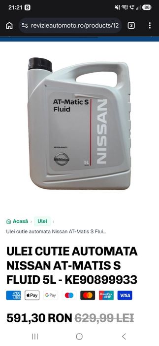 Ulei cutie automata Nissan AT-Matic S Fluid 5L - KE90899933