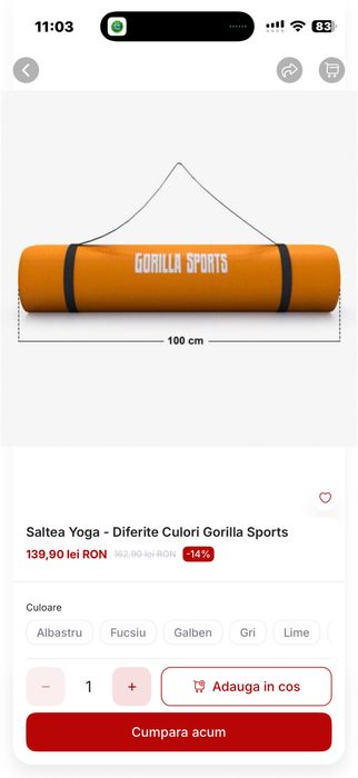 Saltea yoga saltele fitness gimnastica diferite culori Germany noi
