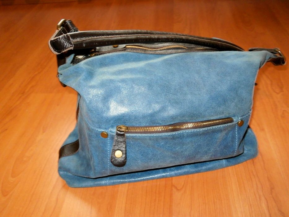 Geanta de piele naturala model deosebit fabricata in Italia