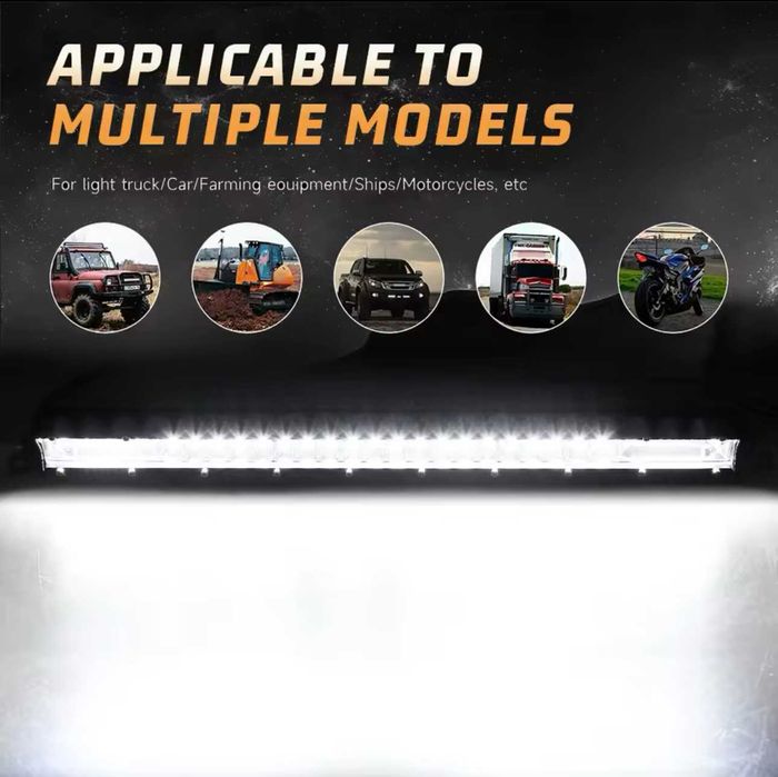 НОВ МОДЕЛ 50 cm 180W 12D ULTRASLIM LED BAR в комплект с окабеляване