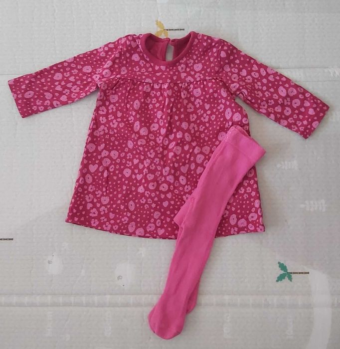 2 бебешки рокли 3–6 месеца Pepco и George с чорапогащник