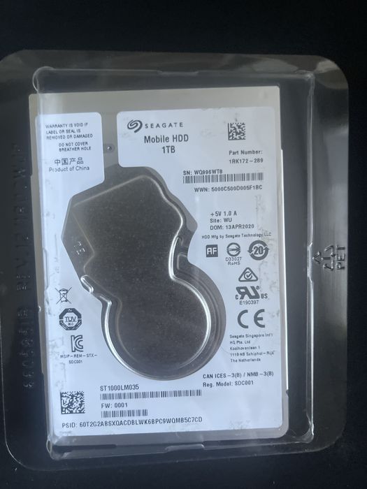 HDD DISK диск1TB 1000GB 2,5”