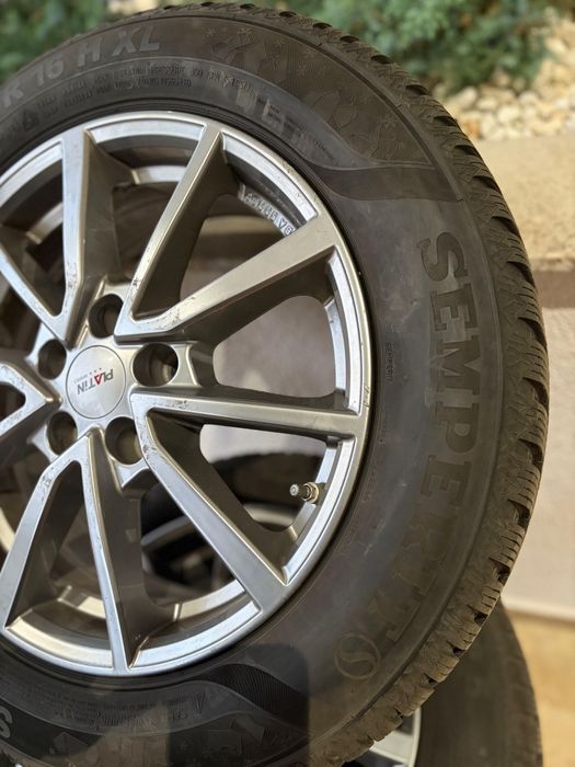 Set 4 jante aluminiu 5x108 Platin Ford Focus 3 4 R16 cu anvelope de iarna