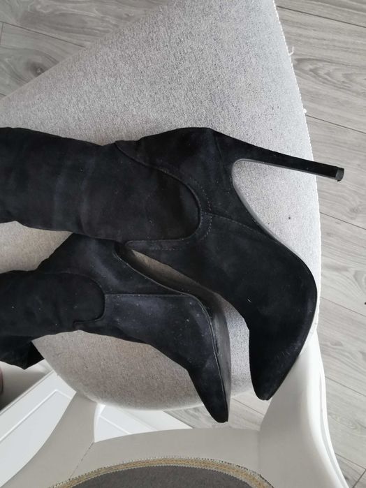 Cizme Poema peste genunchi din piele naturala strech