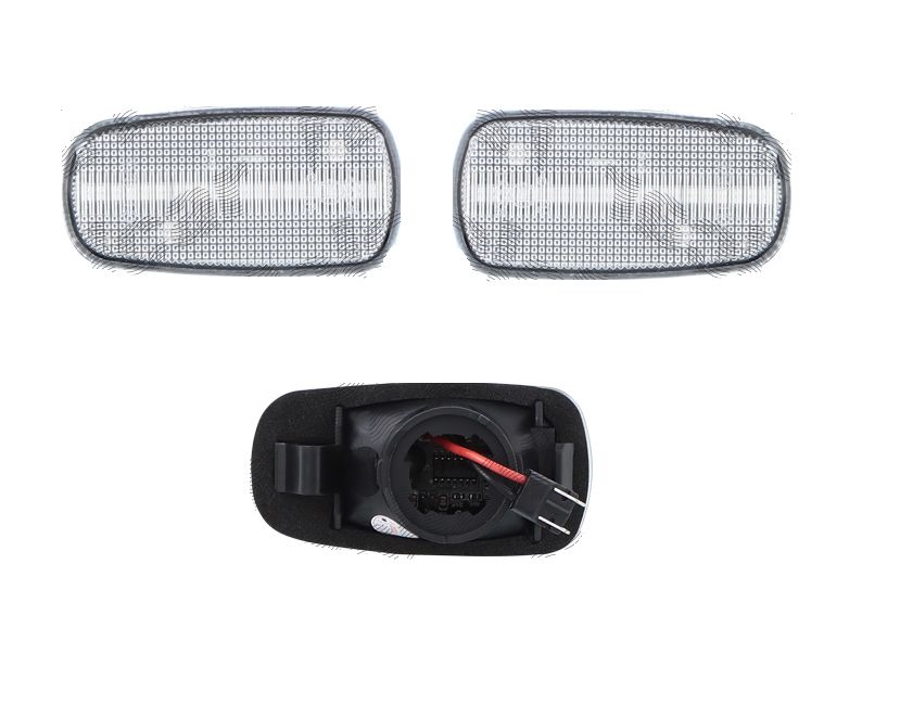 Set lampa semnalizare laterala Lexus IS (XE1), 1998-2005; LS (XF30), 2000-2006; Toyota Land Cruiser (FJ120), 2003-2009; Land Cruiser (FJ200), 2007-2021; Prius (XW20), 2003-2009; RAV4 (XA20), 2004-2005, LED; transparent; Tuning