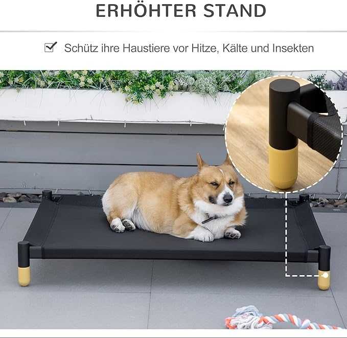 Повдигнато легло за кучета PawHut, легло за домашни любимци