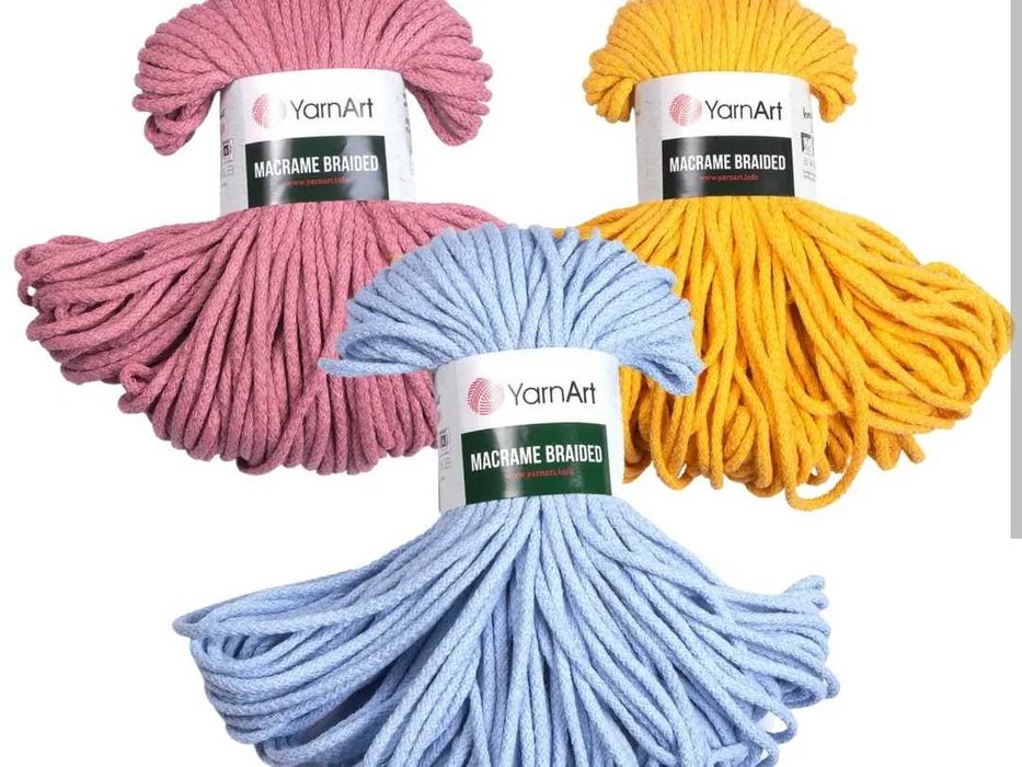 Macrame Braided Yarnart 5 мм хлопковые шнуры