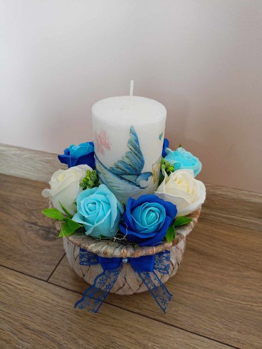 Кошничка със сапунени цветя
