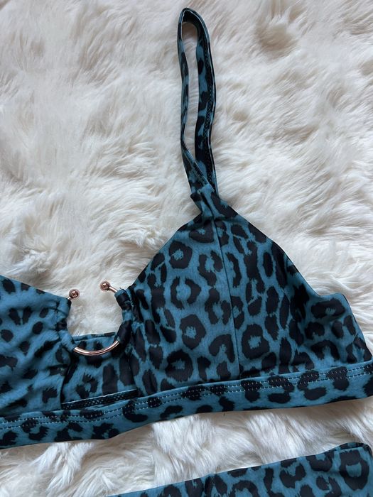 Costum de baie leopard print cu talie inalta