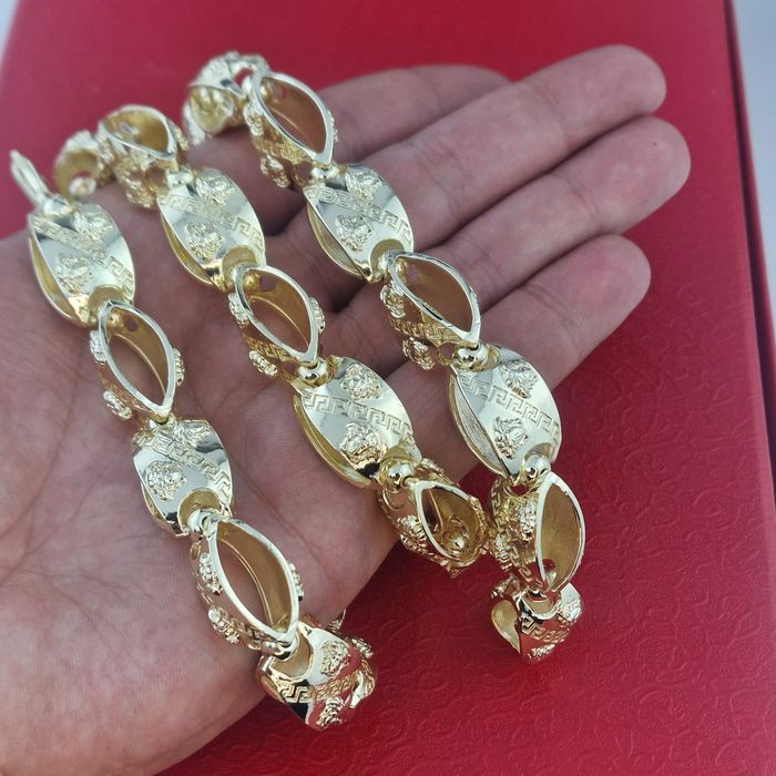 Масивен Ланец „Versace Oval Gold“ – 14К позлата