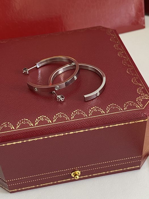 Cercei Cartier LOVE Small White Gold 750 Diamond