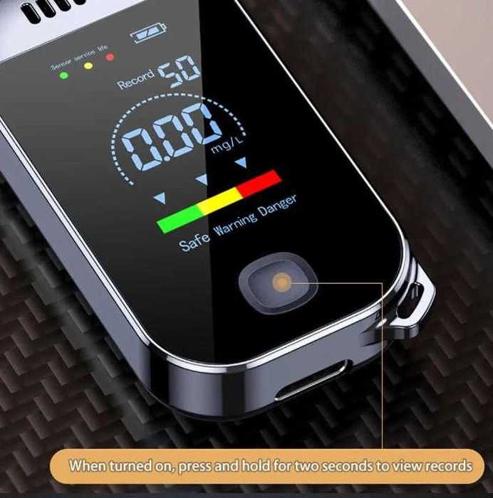 Светеща Запалка Ключодържател Алкохолен Тестер Безконтактен Дрегер Алкотестер Алкохоломер с Дисплей АвтоКалибриране Разпознаващ Фалшив Дъх Бърз Анализ