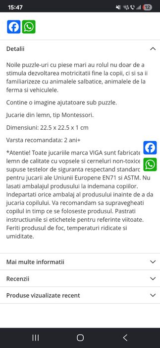2 Puzzle  VIGA copii mici
