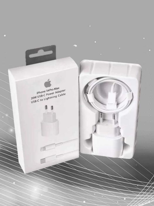 Зарядка | Адаптер для iPhone Type-C Lightning, 20 Вт белый + кабель