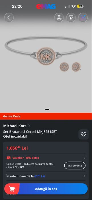 Set cercei & bratara Michael Kors