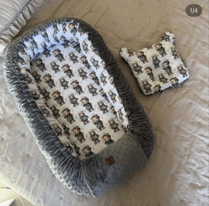 Babynest, cuib pentru bebelusi - handmade, premium, 100% bumbac.