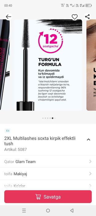 Sohta kiprik effektini beradigan tuw faberlic firmasi