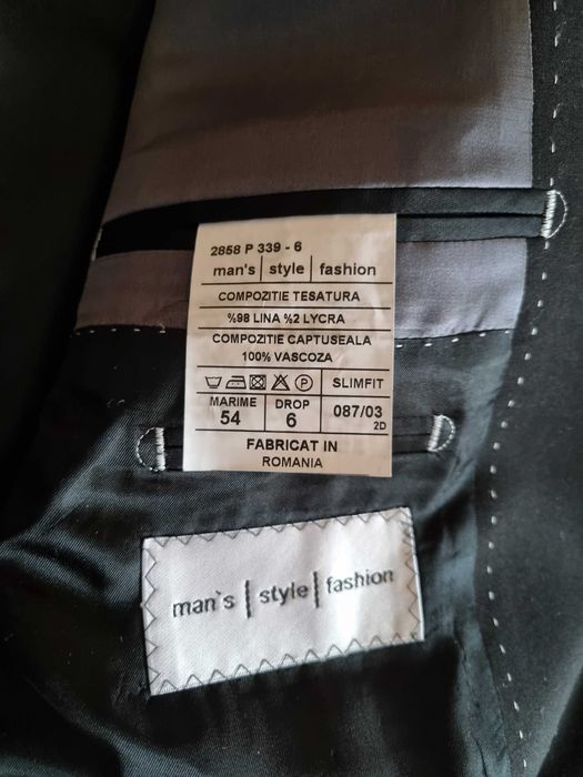 Costum evenimente + Vesta + Pantalon -  marimea 54 (XL), negru