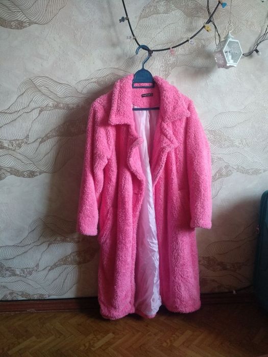 Тедди пальто розовое jennyfer