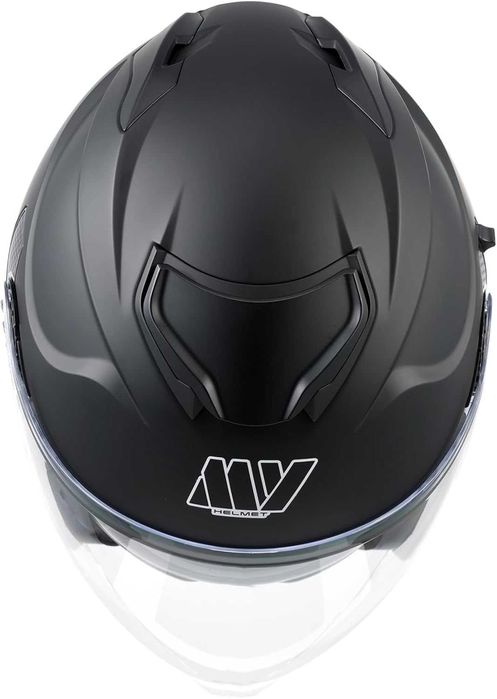 MY-835 джет каска с визьор, ECE 22.06, матово черна, M N5