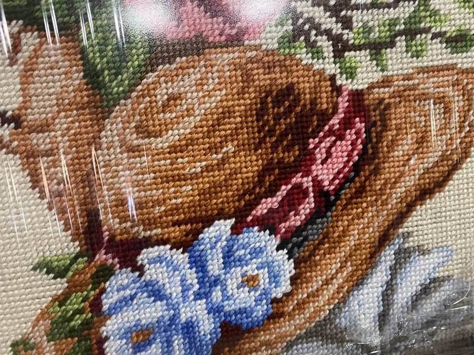 Ръчно изработен гоблен с памучни конци флорален мотив