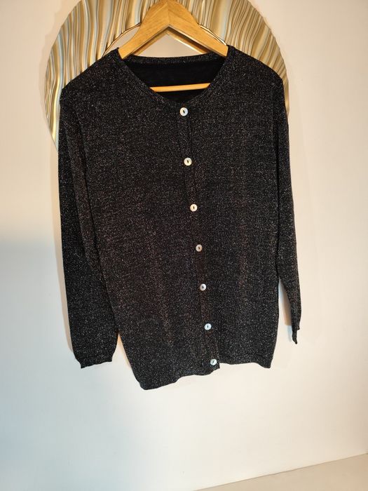 Cardigan din lamé de mătase naturală
