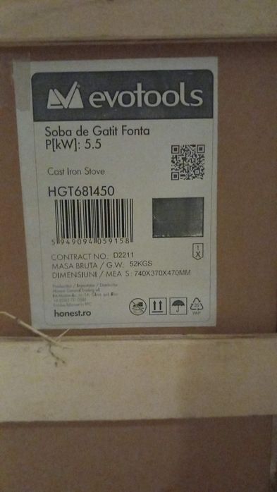 soba fonta 5.5 kw nouă