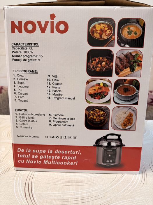 Novio Multicooker cu gatire sub presiune 6L capacitate
