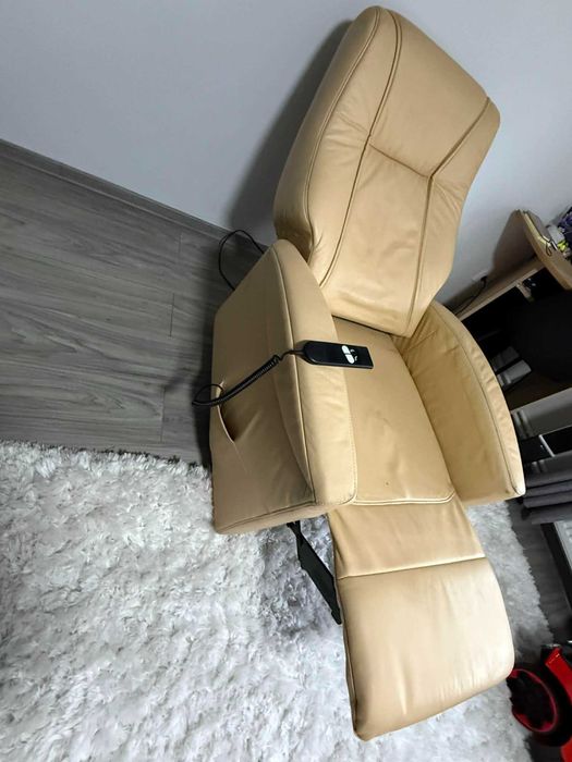 Fotoliu electric din piele naturala