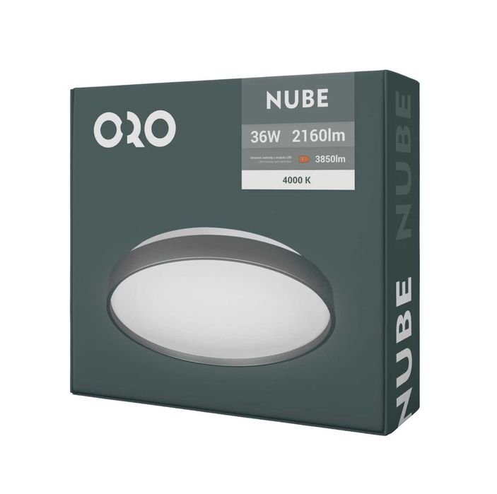 Plafonieră LED 36W ORO NUBE neagra 3850lm 4000K design modern Ø385 mm