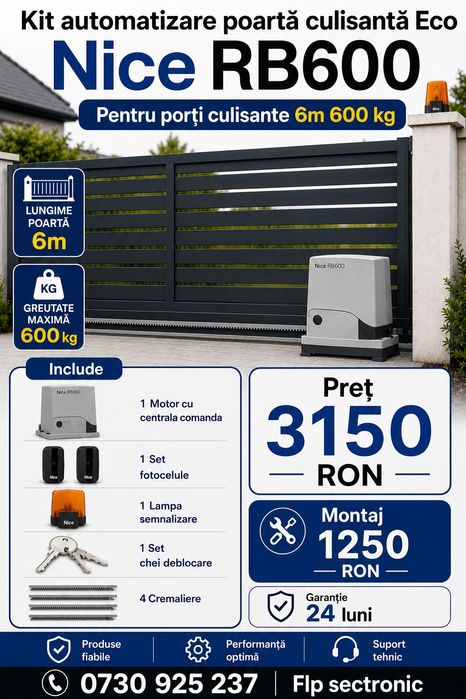 Automatizare poarta culisanta 6m 600 Kg